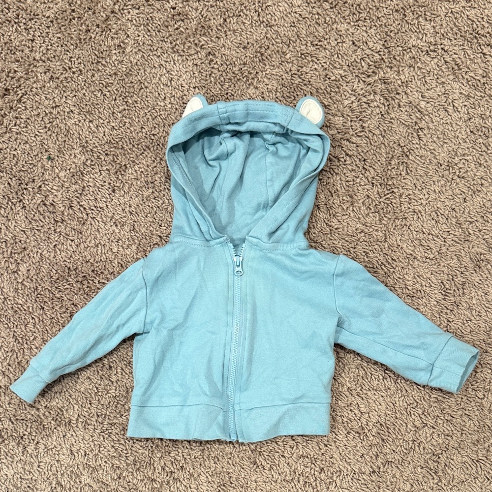Adorable Light Blue Kids Hoodie with Ears
